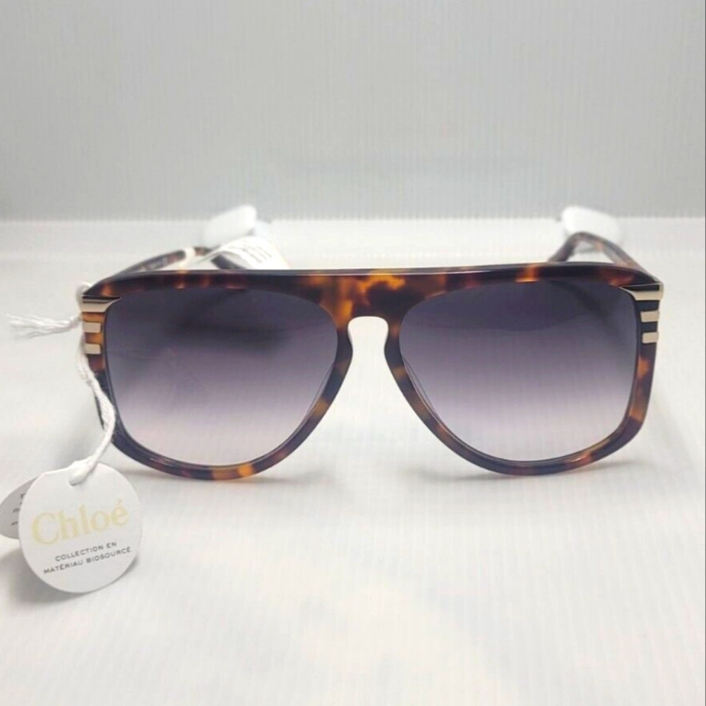 Chloe Pilot Sunglasses CH0104S Havana/Gold 62mm